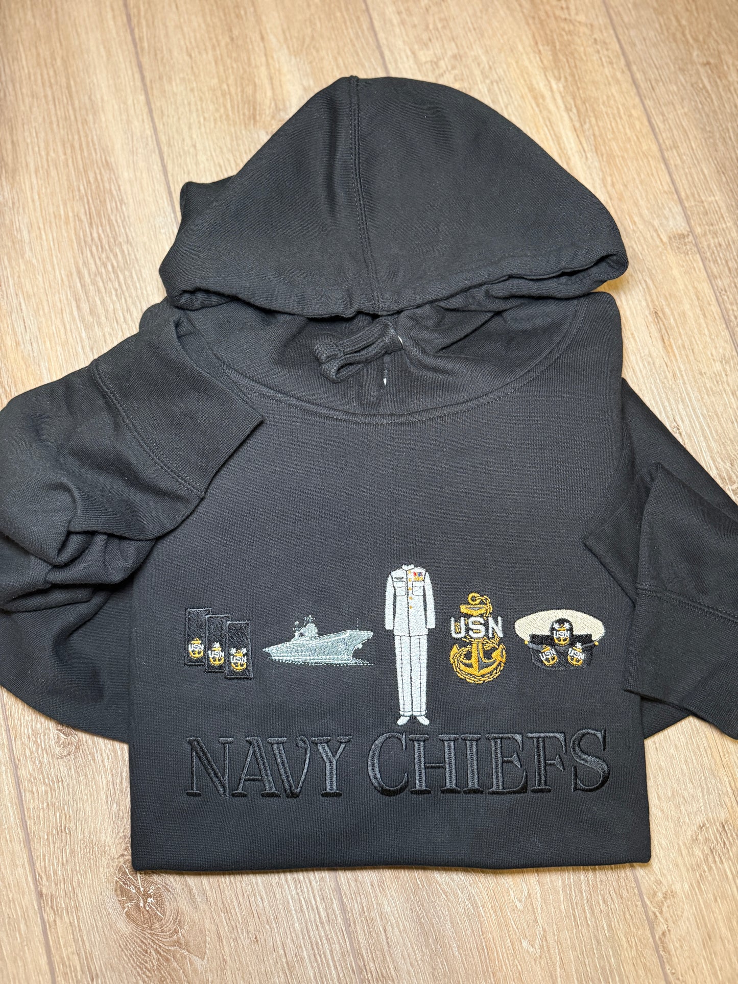 Navy Chiefs Custom Embroidered Sweatshirt