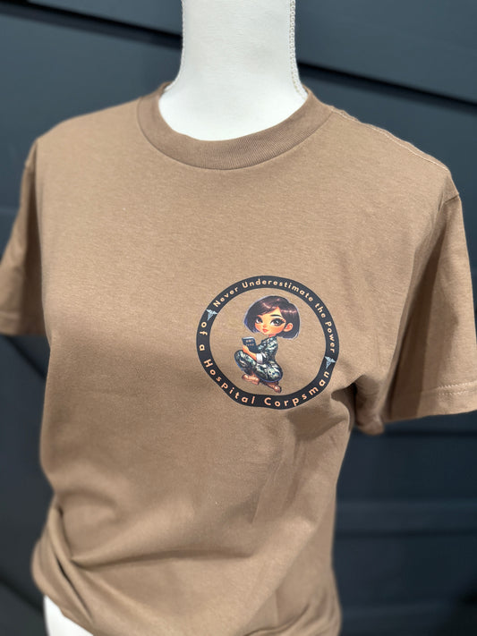 Customized Never Underestimate the Power of a Hospital Corpsman Military Uniform T-shirt