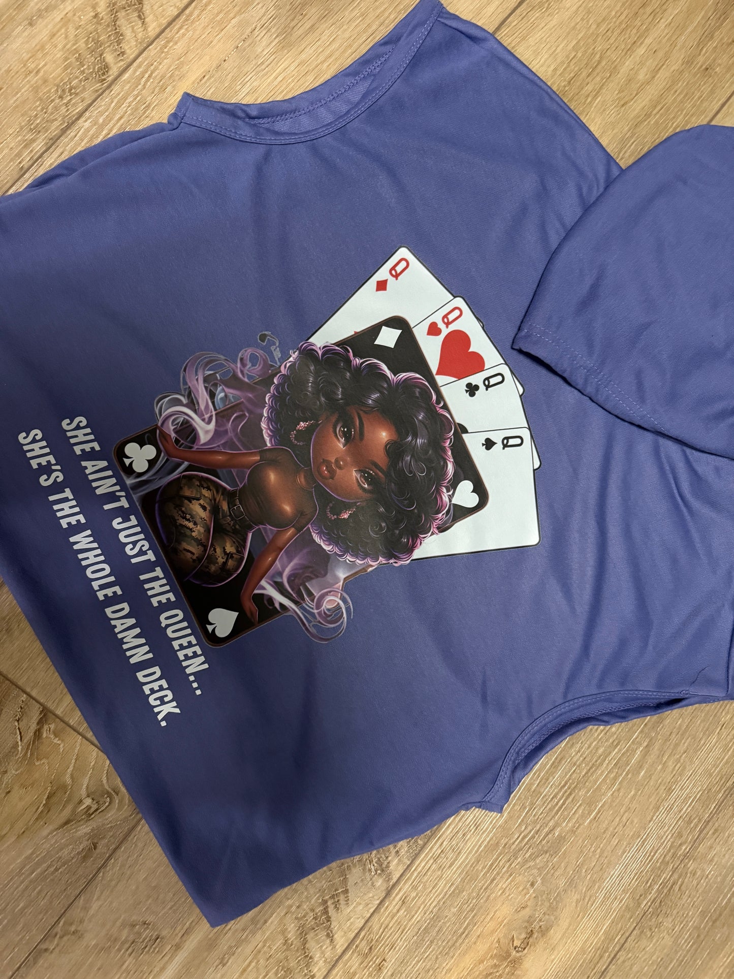 Queen Playing Card Hooded Workout Tee