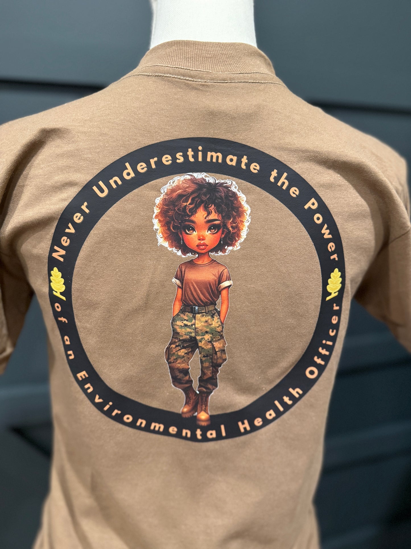 Never Underestimate the Power of an Environmental Health Officer Custom Military Uniform T-shirt Version 2