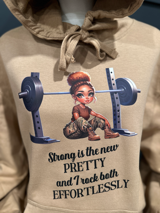 Strong is the New Pretty Military Themed Fitness Sweatshirt