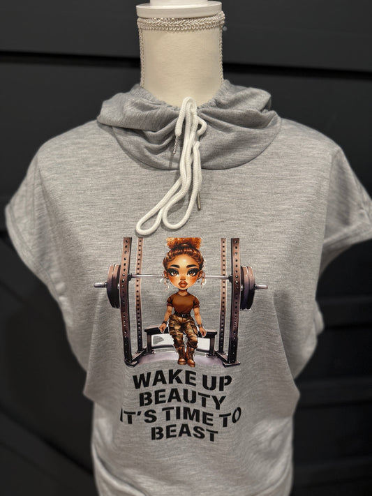 Sleeveless Hoodie Fitness Tee